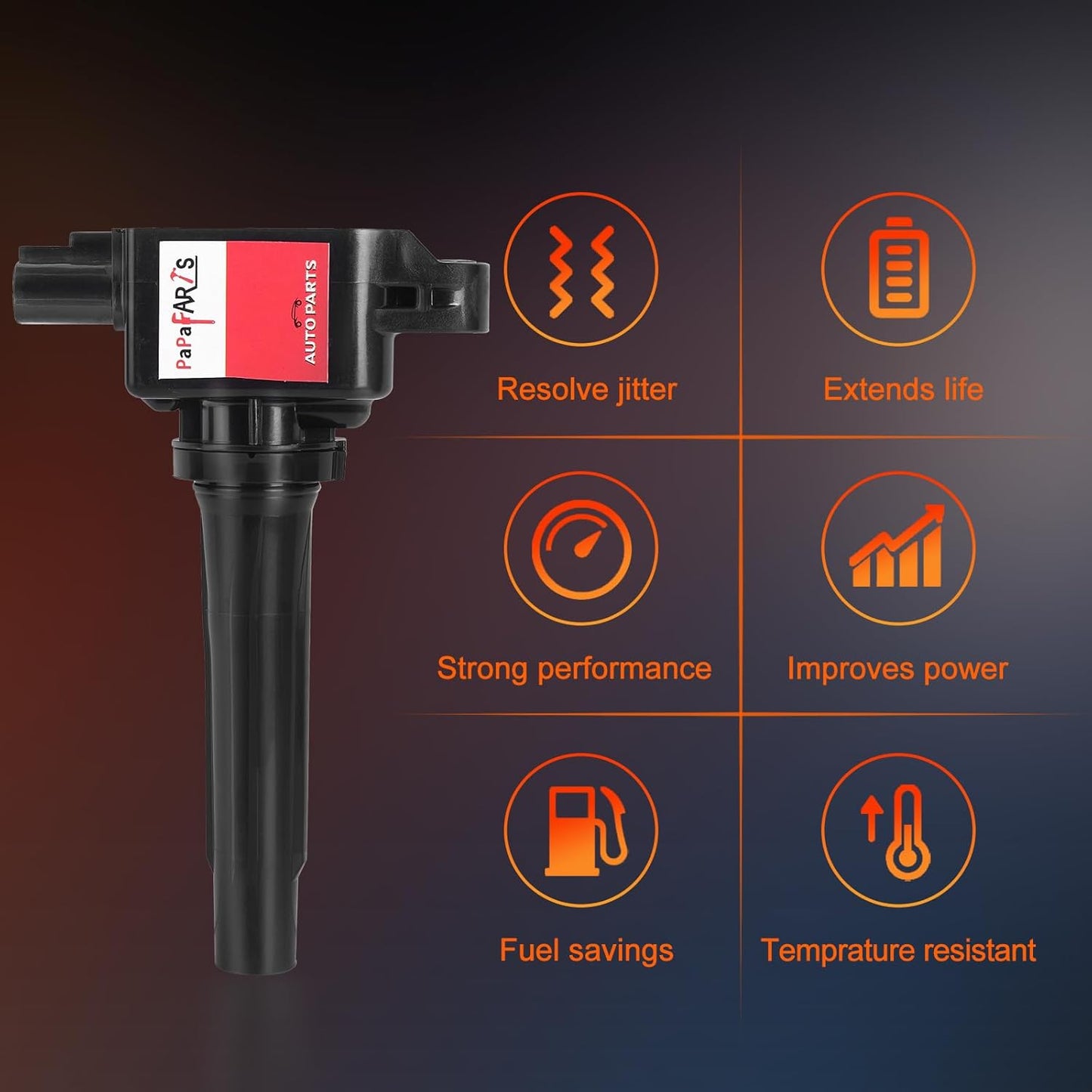 Set of 4 Ignition Coil Packs UF805 Compatible with Mazda 3 6 MX-5 Miata CX-3 CX-9 L4 2.0L 2.5L