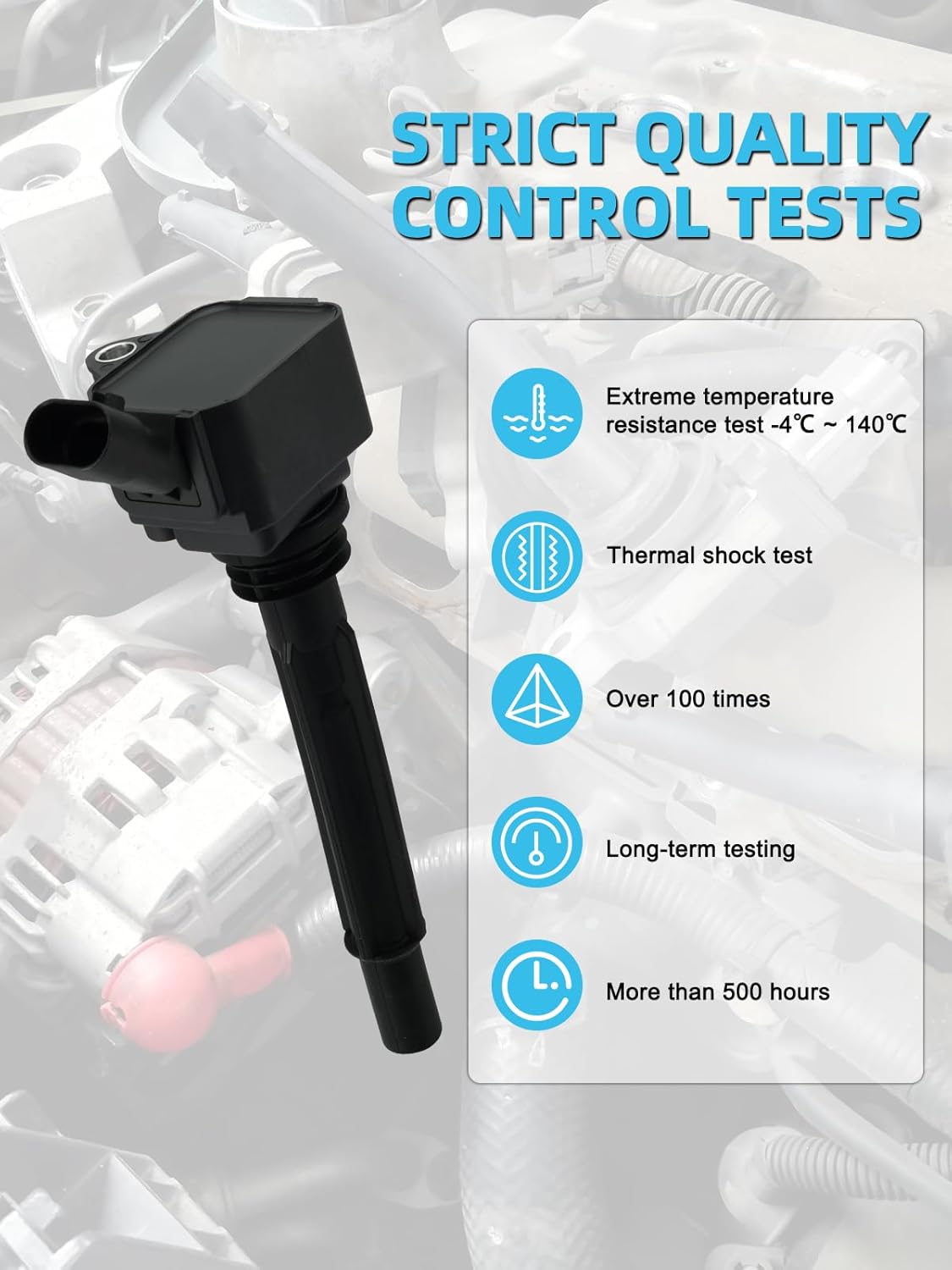 Set of 4 UF673 Ignition Coil Pack (1.4L L4) For Fiat 500 2012-2017,For Dodge Dart 2013-2016,Replace # C1828 68081914AC 68081914AB 68081914AA UF-673