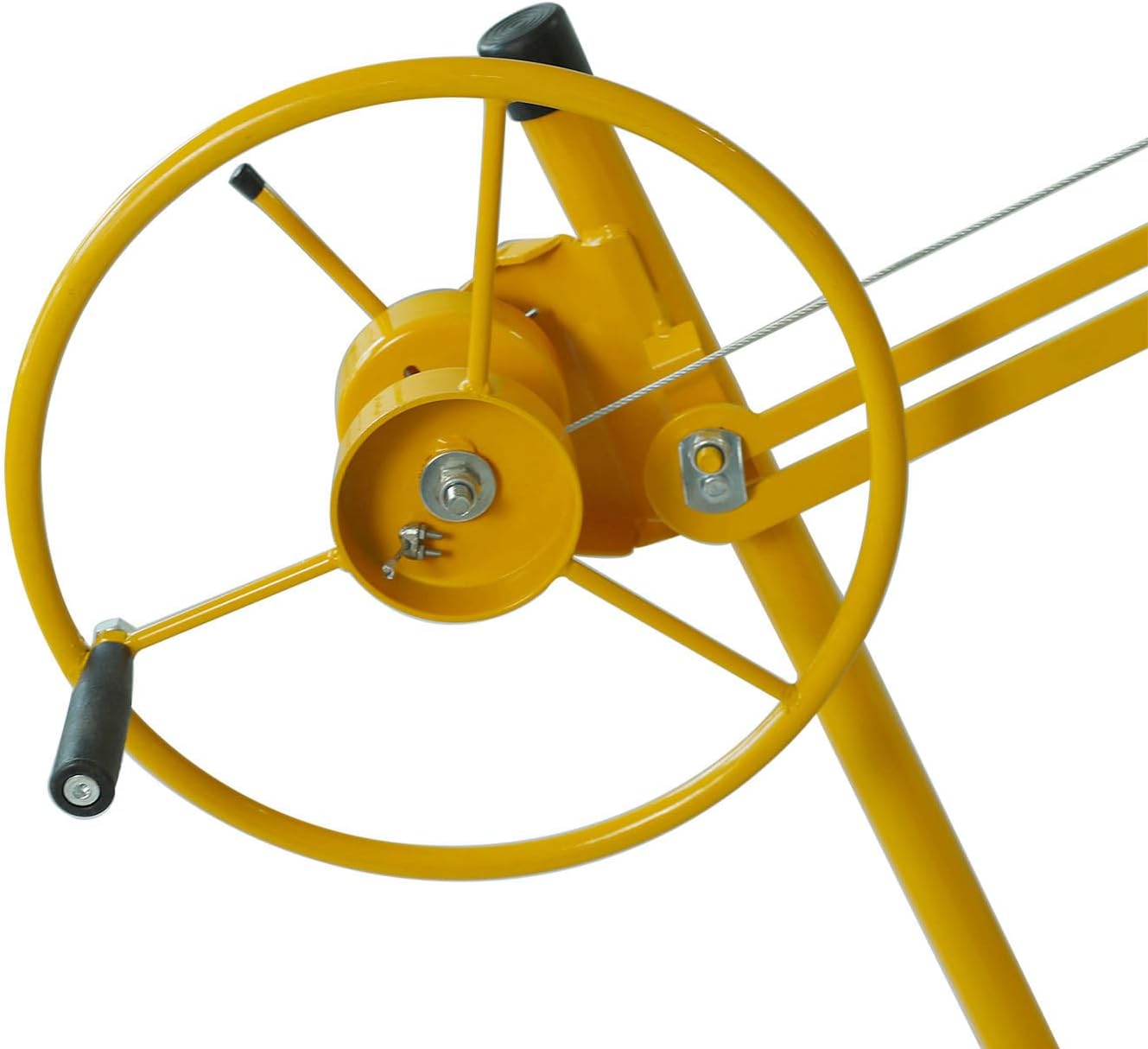 16 FT Drywall Lift Panel Rolling Hoist Jack Lifter Sheetrock, Drywall Lifting Construction Tools Caster Wheel with Adjustable Telescopic Arm, 16', Yellow