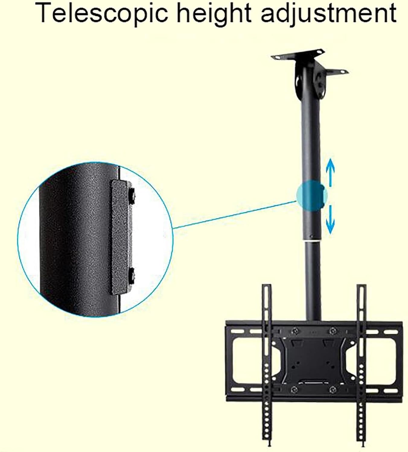 Universal TV Stand Adjustable Ceiling TV Mount Bracket for 32-65 Inch TVs, Full Motion Height Adjustable Swivel Tilting Bracket, Metal Expansion Screw Fixing