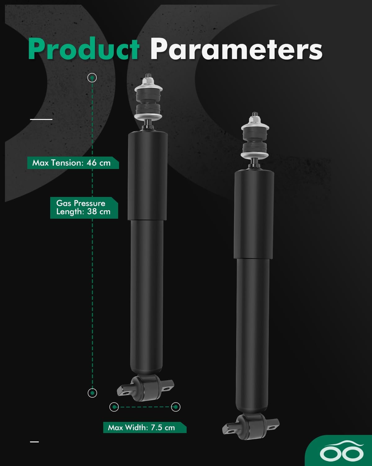 SCITOO - Front Shock Absorber for Chevy Fits 1999-2007 for Chevy Silverado 1500,1999-2007 for GMC Sierra 1500 Shocks 344380 37149 Struts - 2Pc Set