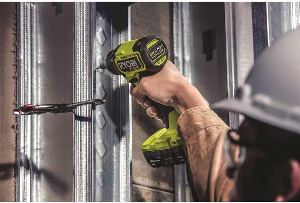 Ryobi ONE+ HP 18V Brushless Cordless Compact 1/2 in. Drill and Impact Driver Kit with (2) 1.5 Ah Batteries, Charger and Bag