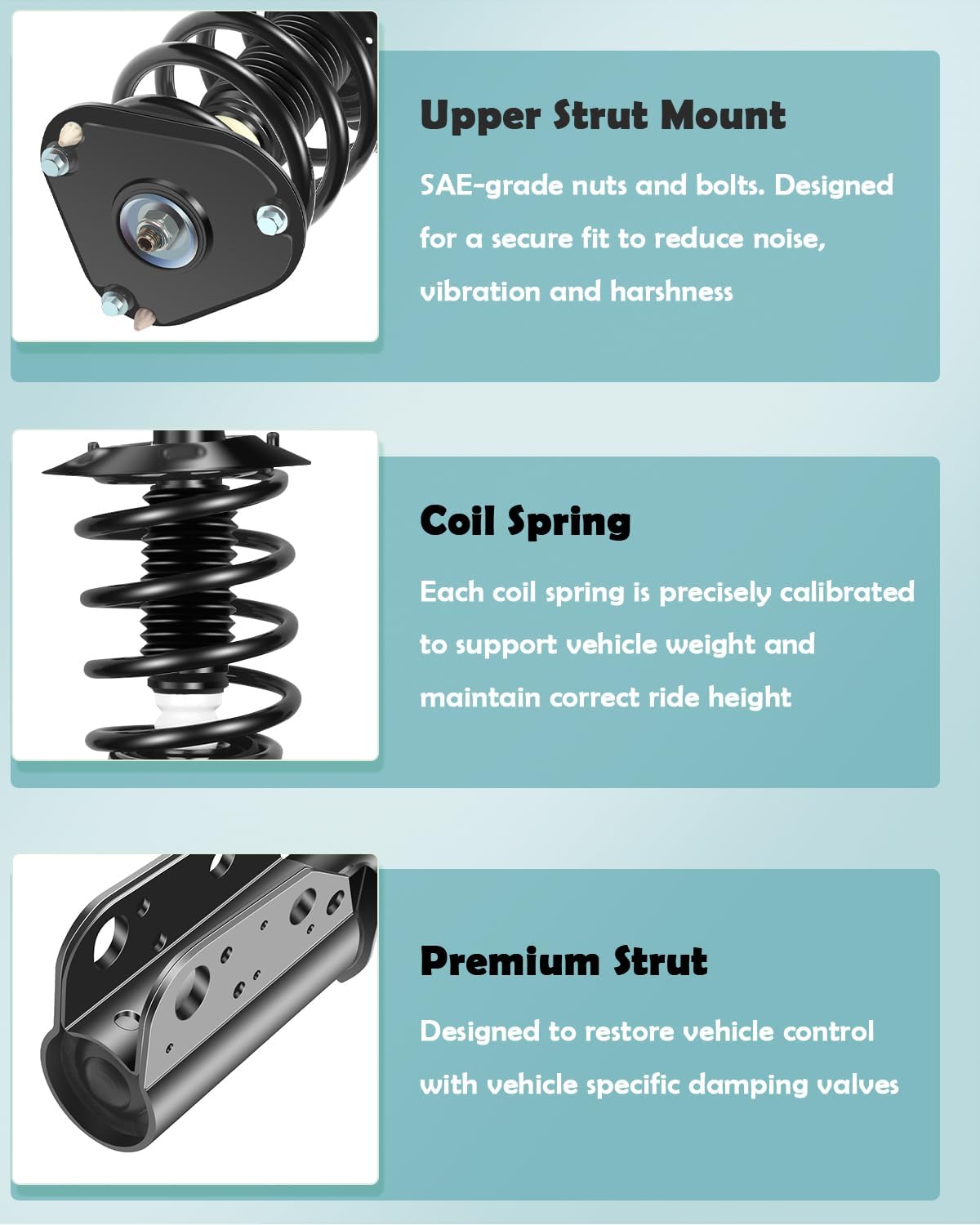 SCITOO Front Complete Struts Assembly Shock Absorber for Buick LeSabre/Cadillac DeVille/Pontiac Bonneville 2000-2005,for Buick Lucerne/Cadillac DTS 2006-2011 Automotive Replacement Struts - 2PCS