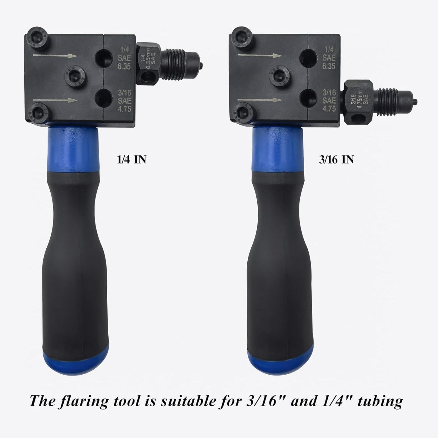 Brake Line Flaring Tool Kit, 3/16 in and 1/4 in Double Flaring Tool, Flare Tool for Vehicle Brake & Hydraulic Lines