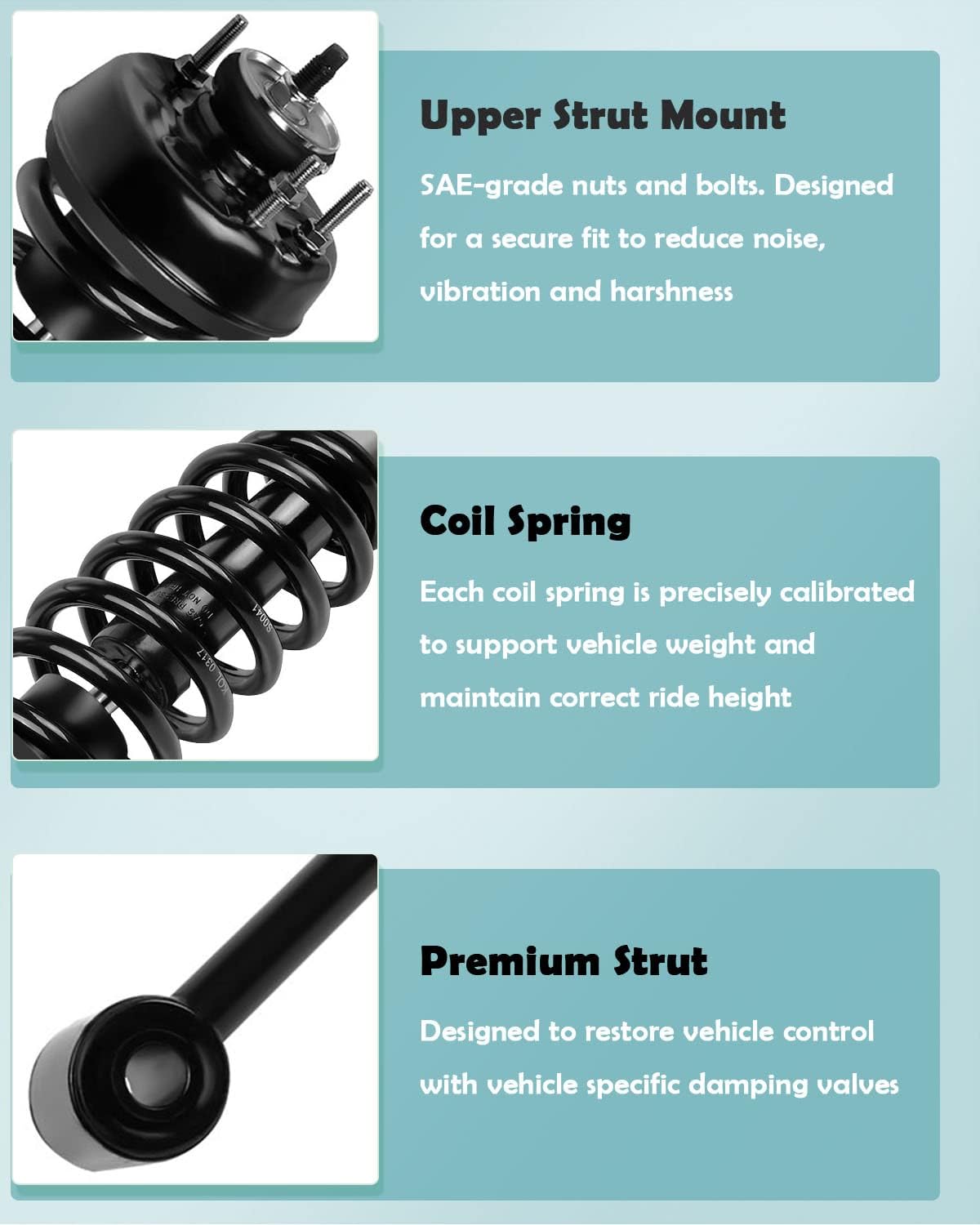 SCITOO Complete Strut shock Coil Spring Assembly kit fit 2006 2007 2008 2009 2010 for Ford Explorer,2006 2007 2008 2009 2010 for Mercury Mountaineer (Front Rear Pair)