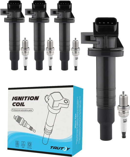 UF247 Ignition Coil 4503 Spark Plug For Toyota Celica 2000-2005,Corolla 1999-2008,Matrix 2003-2008,Mr2 Spyder 2000-2005,For Chevy Prizm 1999-2002,For Pontiac Vibe 2003-2008 1.8L L4,Set Of 4