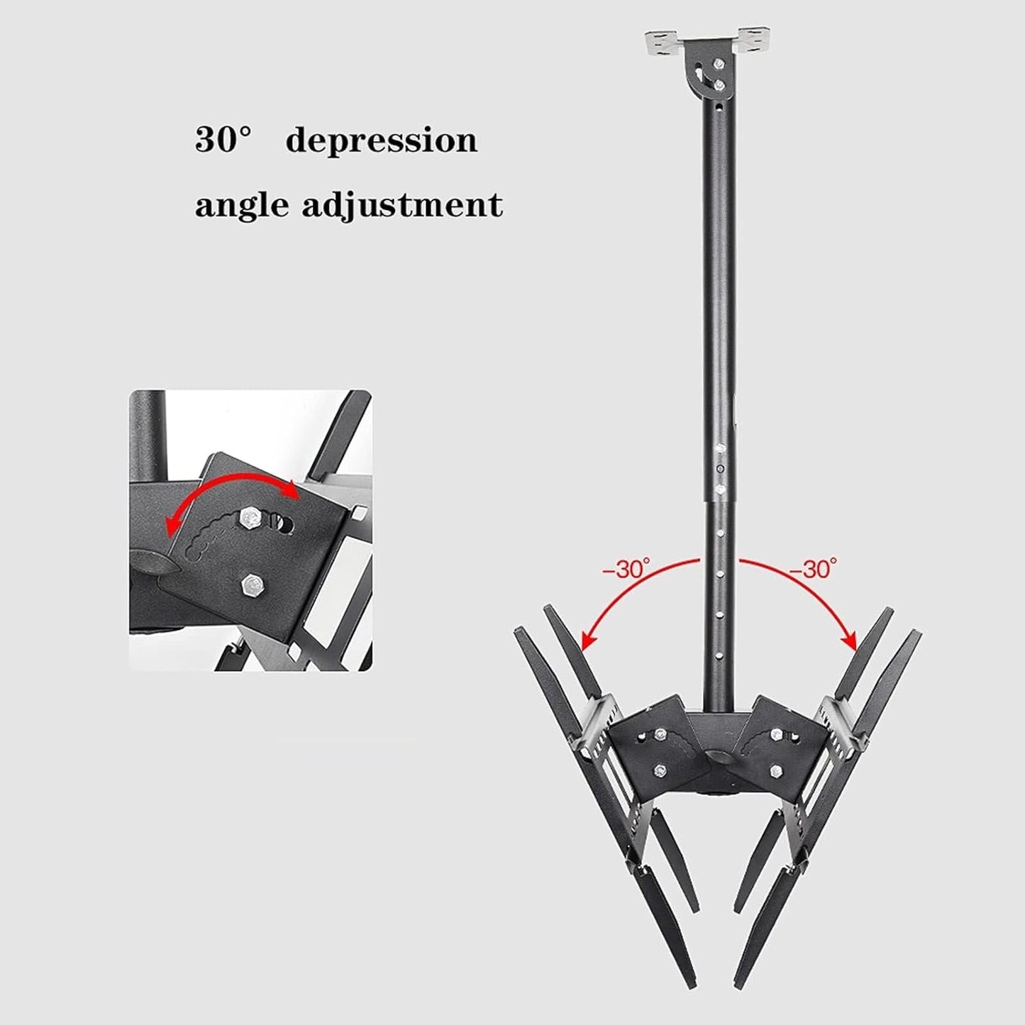 Universal TV Stand TV Mount with Dual-Screen Extension, Tilt Rotation, Adjustable Bracket for 32-65 Inch TVs, Ceiling & Wall Mount with Cord Management