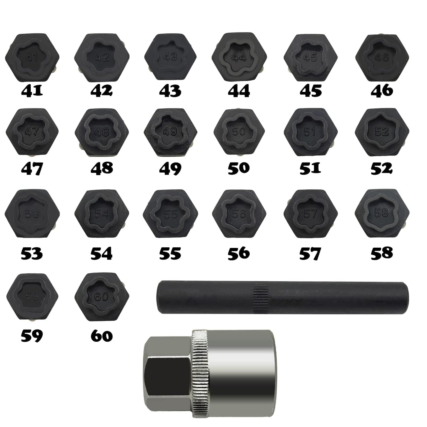 22PCS Wheel Locking Nut Key Kit Compatible with BMW Series, Wheel Lock Nut Socket Adapter Set, Anti-Theft Lug Removal Tool, Anti-Theft Screw Remover Hand Repair Tool
