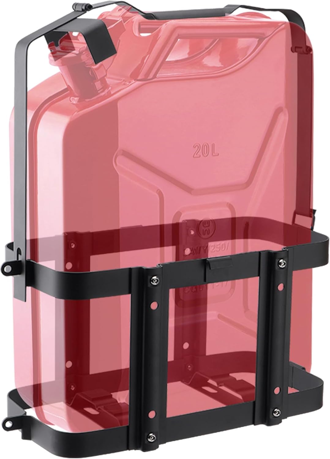 2 Pack Upgrade Jerry Can Mounting Holders, 5 Gallon (20 Liter) Black Double Lockable Jerry Gas Can Holder Racks