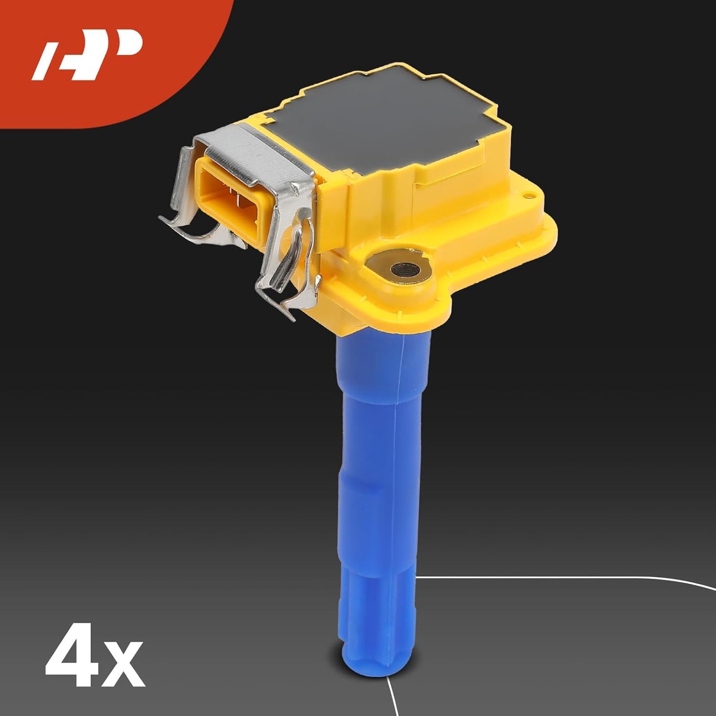 A-Premium (Yellow) Set of 8 Ignition Coil Pack and Iridium Spark Plugs Compatible with Volkswagen Passat 1998-1999, Golf 2002/2004-2005 & Audi A4 1997-2000, A4 Quattro 1997-2000, A8 Quattro 1997-1999