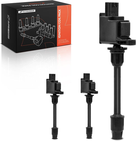 A-Premium Engine Ignition Coil Pack Compatible with Nissan Maxima & Infiniti I30, 2000 2001, 3.0L