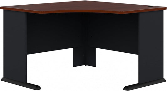 Bush Business Furniture Series A 48W Corner Desk in Hansen Cherry and Galaxy, Small Computer Table for Home or Professional Office