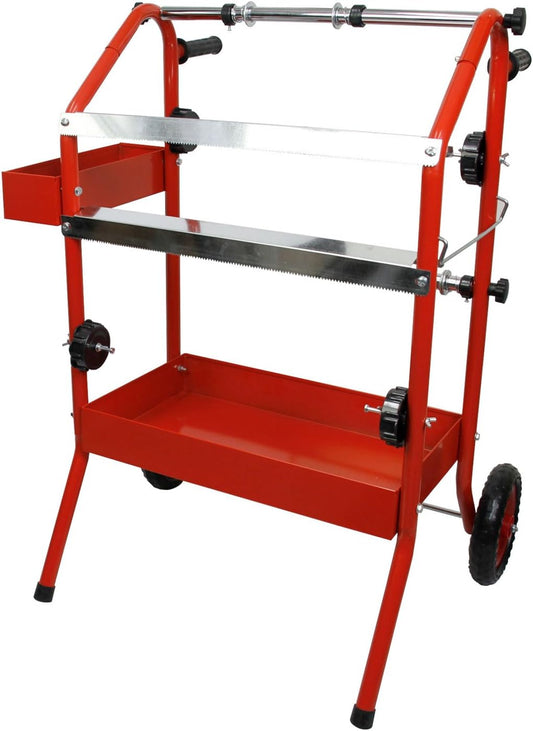 TCP Global 18" Mobile Multi-Roll Masking Machine for Auto Body, Painting, Masking Paper Dispenser with 2 Paper Bars, 4 Tape Rollers, Storage Trays & Cutting Blade