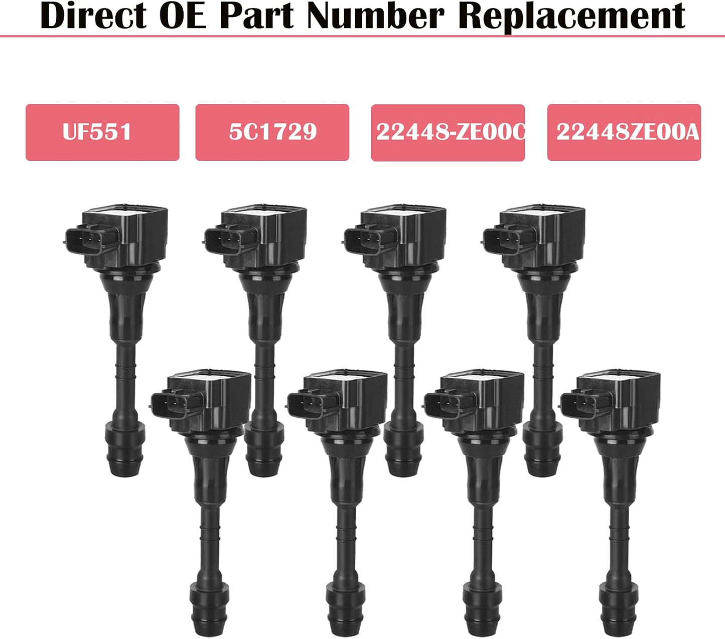 Set of 8 Ignition Coils for 5.6 V8 Nissan Titan Armada Infiniti QX56 2007 2008 2009 2010 2011 2012 2013 2014 2015 Coil Packs OE# UF551