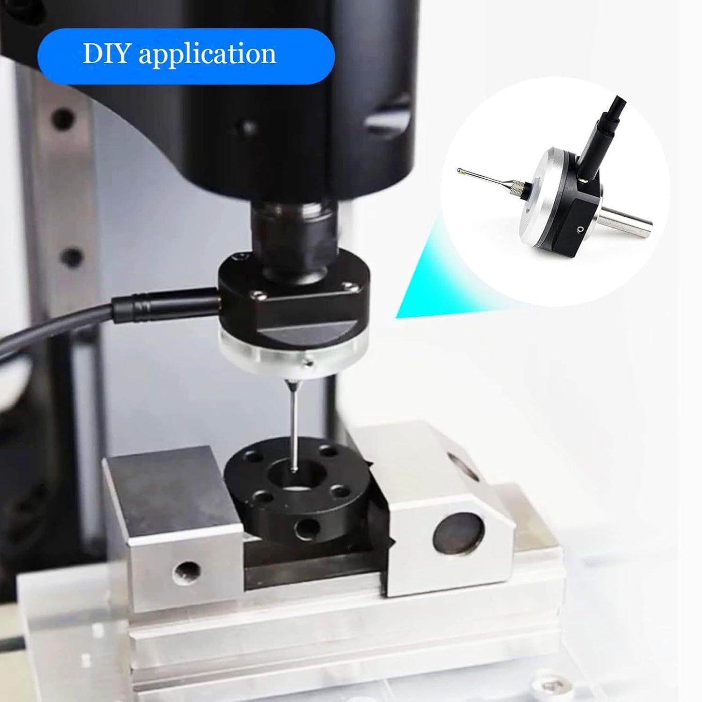 CNC 3D Touch Probe Edge Finder,XYZ Coordinate Measuring Sensor with 2M Cable and 6 MM Shank Compatible with Mach3 and GRBL,for GRBL CNC Router (NPN-NO)