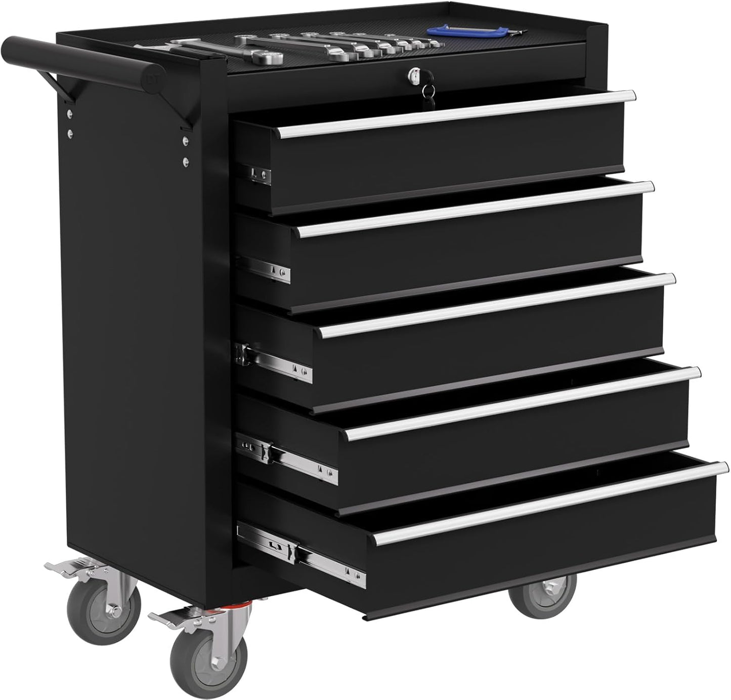 7-Drawer Rolling Tool Chest with Wheels, High Capacity Tool Box with Drawers, Metal Tool Storage Cabinet with Interlock System for Garage, Warehouse and Repair Shopp, Blue