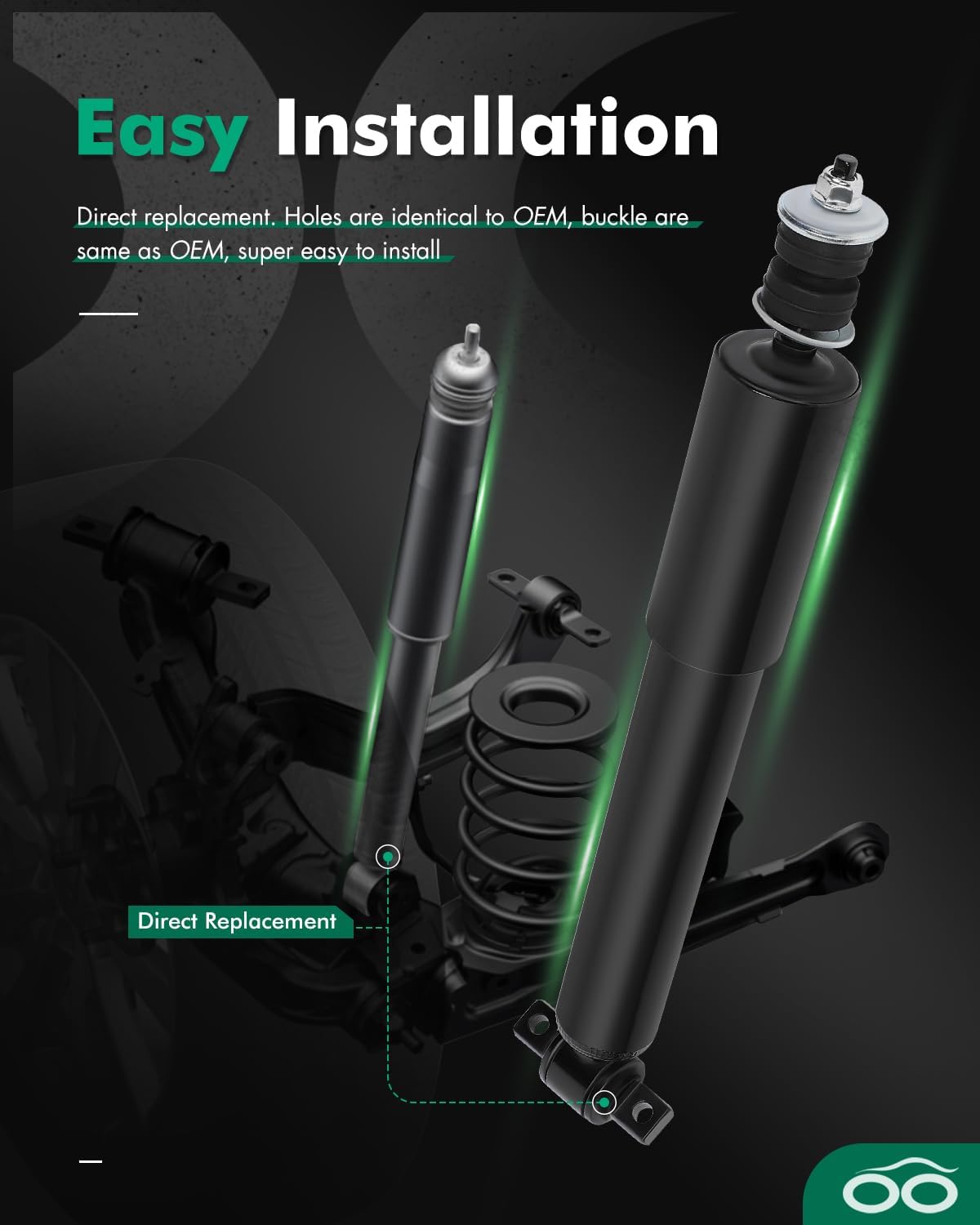 SCITOO - Front Shock Absorber for Chevy Fits 1999-2007 for Chevy Silverado 1500,1999-2007 for GMC Sierra 1500 Shocks 344380 37149 Struts - 2Pc Set