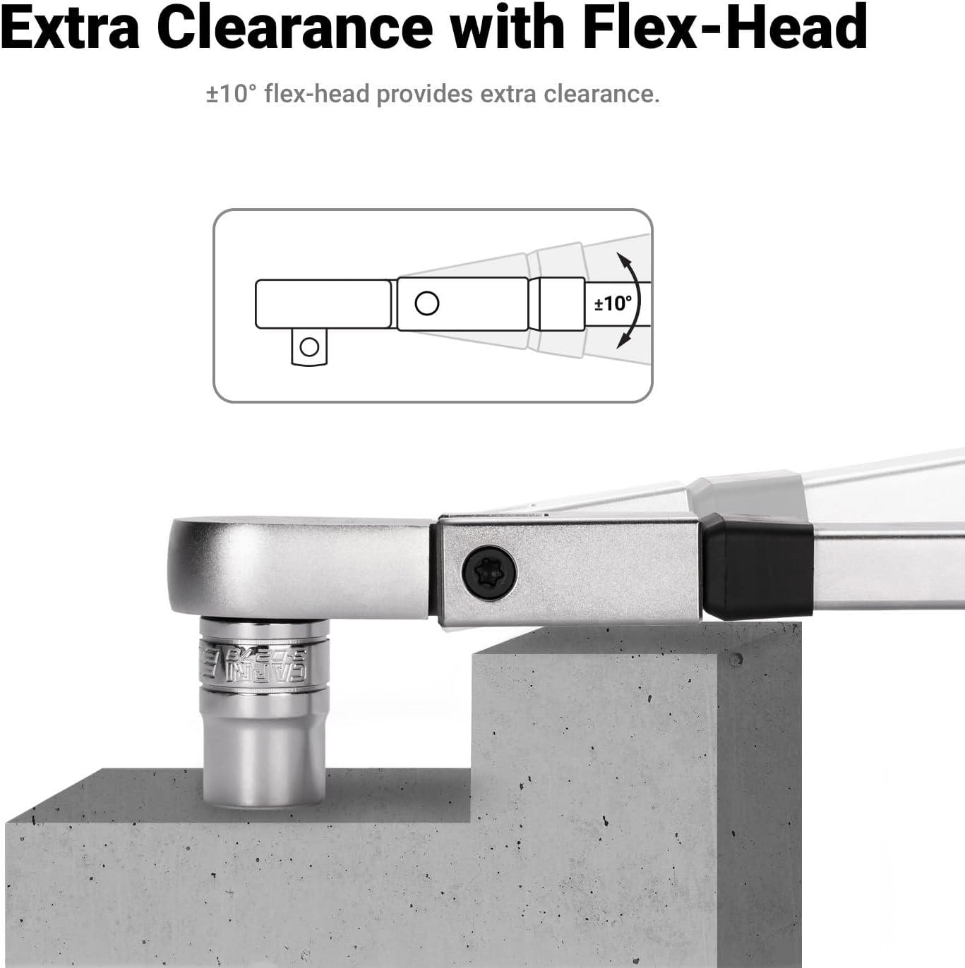 Capri Tools 1/2 in. Drive Flex-Head Split Beam Torque Wrench, 50-250 ft. lbs.