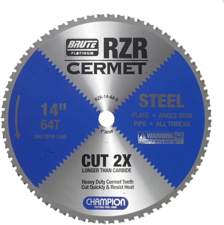 Champion Cutting Tool Corp Circular Saw Blade 114", 110T (RZR-14-110-ST)-Cut Stainless