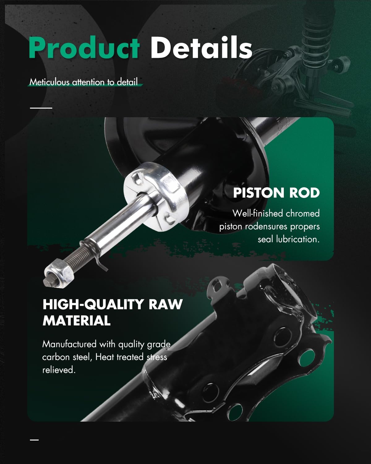 SCITOO Front Shock Absorbers Fits For VW Cabrio 1995-2002,For VW Golf 1985-1988 1990-1999,For VW Jetta 1985-1987 1989-1999 Auto Shocks 235614 (2Pcs)