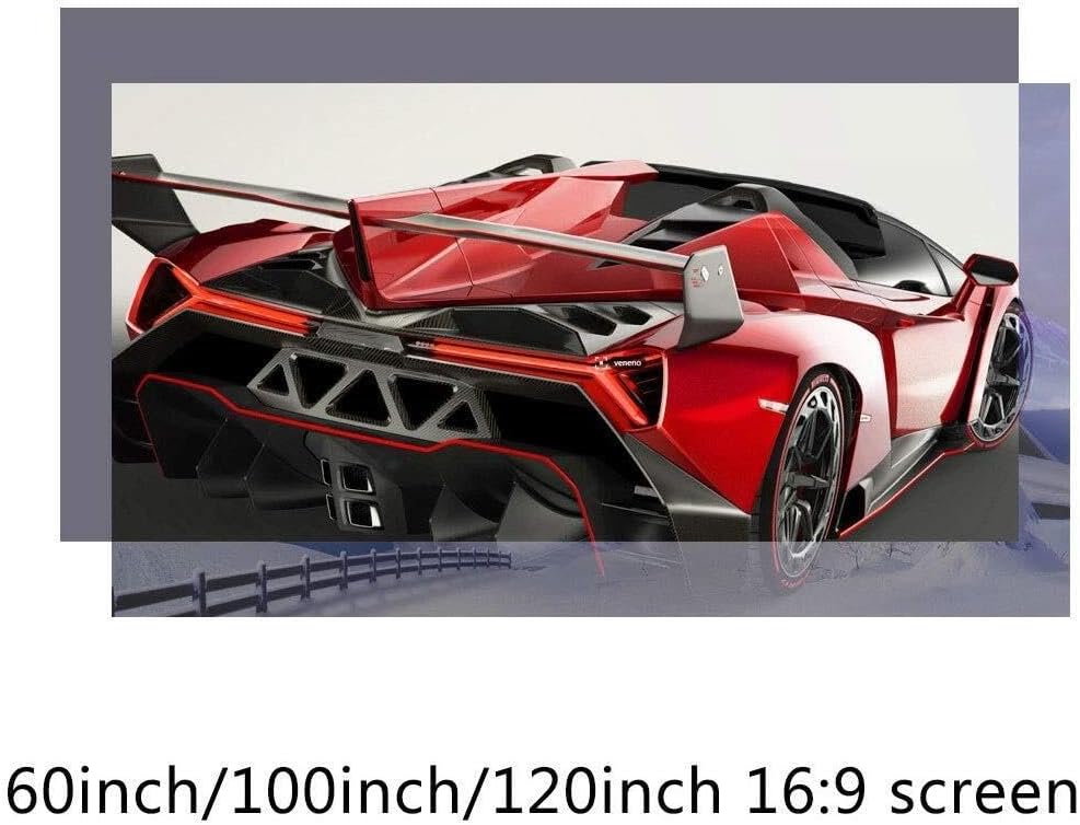 100 Inch Portable Projector Screen, High Brightness Reflective Cloth Anti-Light Grey Screen for Home Theater, Travel, 16:9