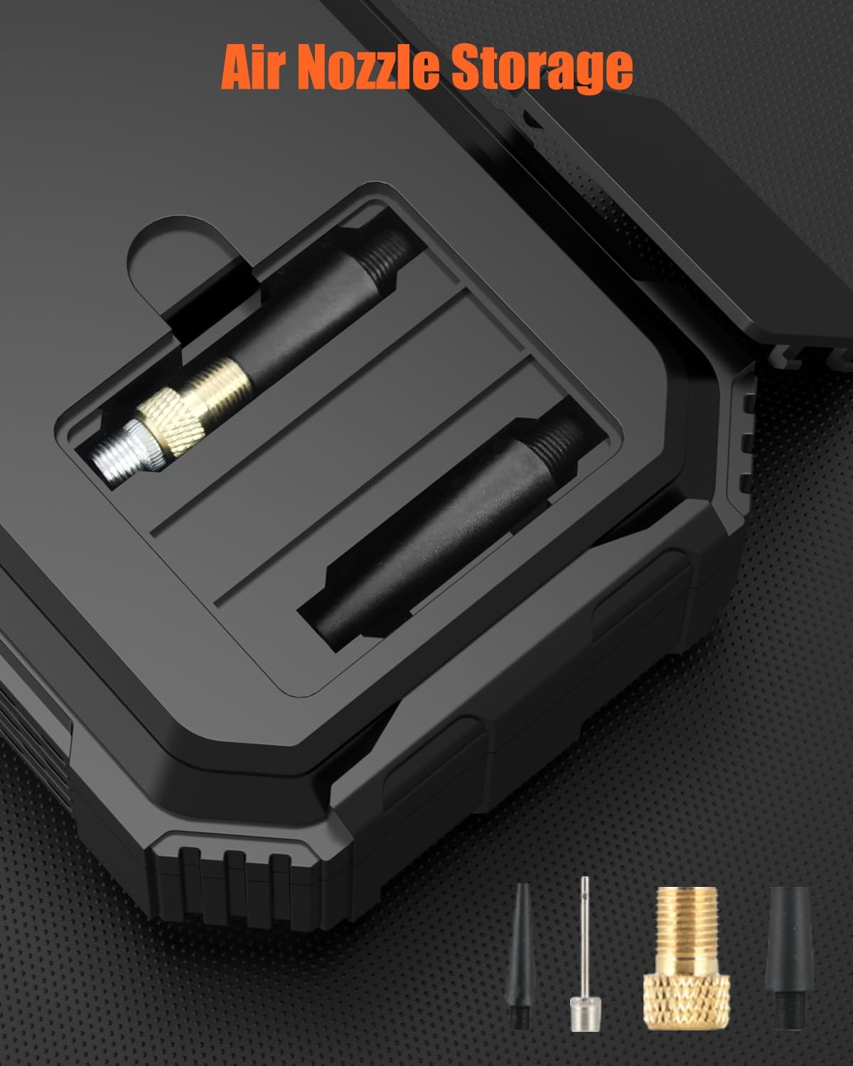 Car Battery Jump Starter with Air Compressor, Rechargeable Car Jumper Portable 6000A (Up to 7.5L Gas, 6L Diesel), LCD Display LED Flashlight Operating Temperature -20℃ to 70℃ (PD-270, 6000A)