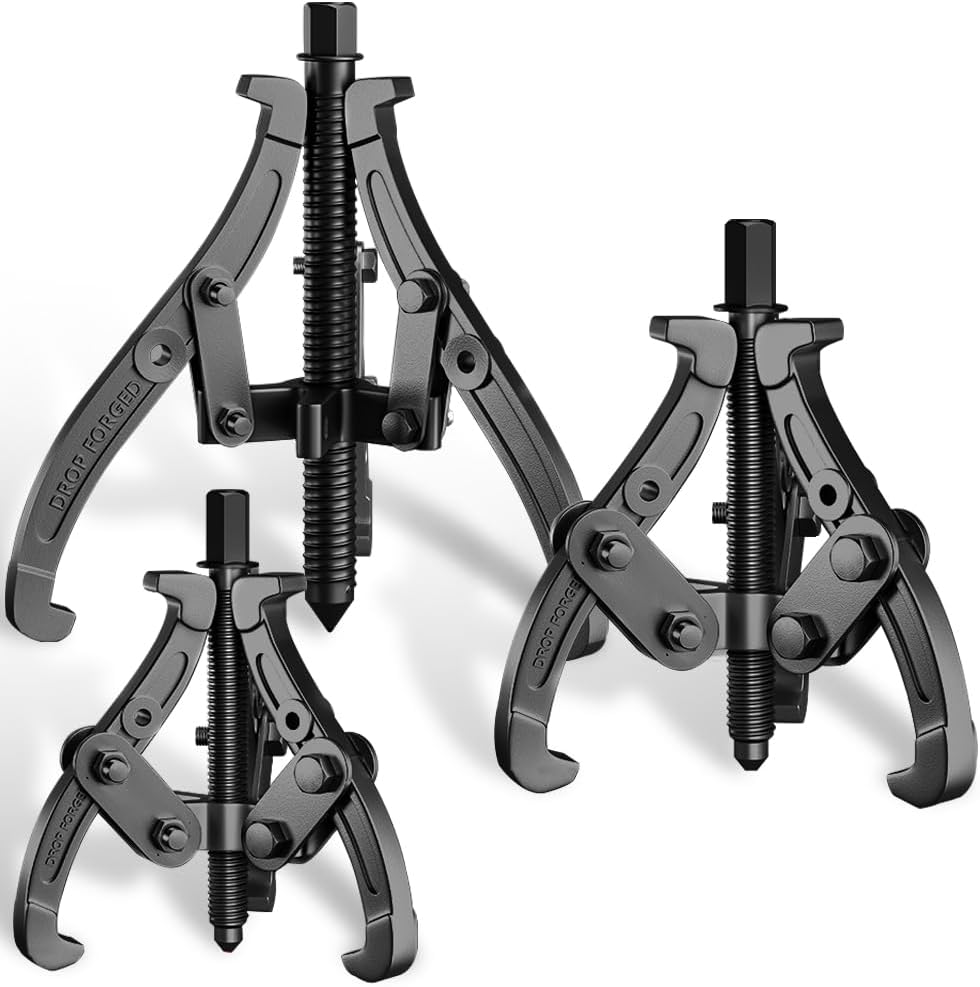 4 Bearing Puller 2'' 3'' 4'' 6'' with 2 Jaws Bearing Puller Tool Adjustable, Chrome Vanadium Steel Bearing Gear Puller Kit Hand Remover Tool Pump Pulley Remover for Wheel, Motorcycle, Bearings, Gears