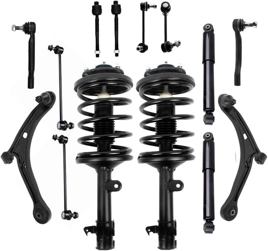 Struts Shock suspension kit for 2006 2007 2008 for Honda Pilot Front Complete Struts Assembly Rear shock absorber Control Arm and Ball Joint Assembly Stabilizer Bar Link Tie Rod End 14 Pcs
