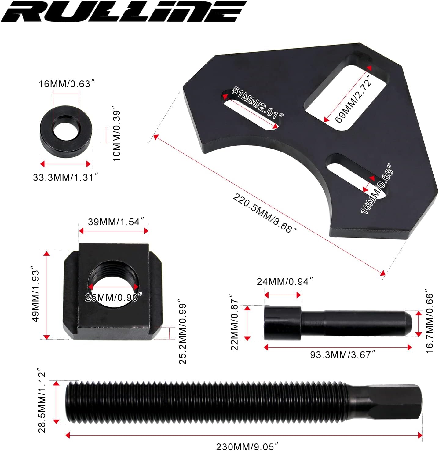 RULLINE 40100 Hub Removal Tool,Hub Bearing Removal Tool,Wheel Hub Remover Compatible with Most 5, 6, and 8 Hub Assemblies on Cars and Trucks