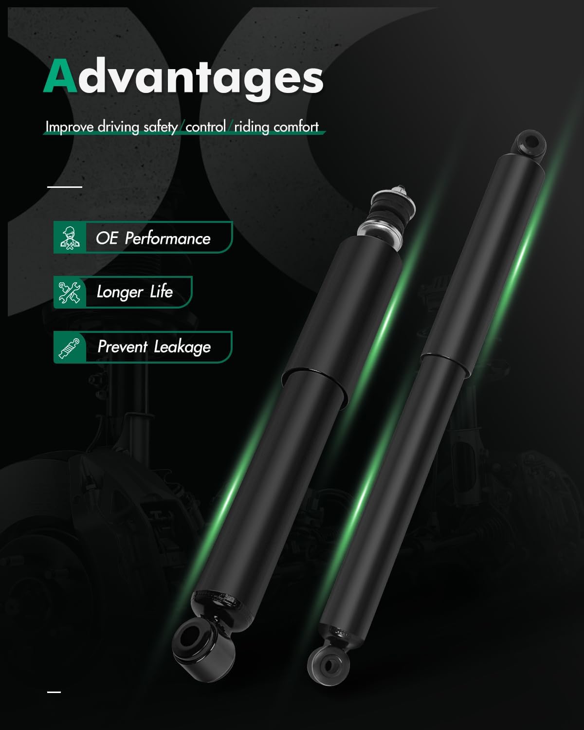 SCITOO Full Set Shocks for Ranger, Shocks Absorbers and Struts Fits 90 91 92 93 94 95 96 97 for Ford Ranger,94 95 96 97 for Mazda B2300,94 95 96 97 for Mazda B3000,94 95 96 for Mazda B4000