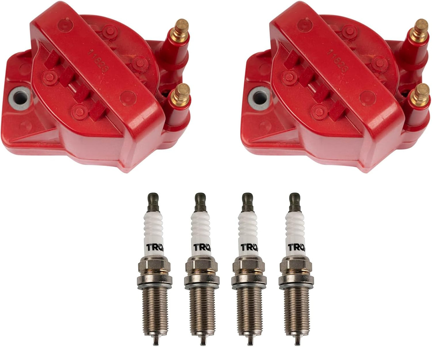 TRQ Ignition Kit Ignition Coil Spark Plugs Compatible with 92-01 Ford 91-97 Lincoln Mercury