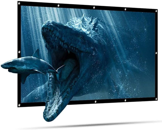 100 Inch 16:9 Foldable Projector Screen, Matt White Polyester Front/Rear Projection Screen for Home Theater, Easy Install, Portable