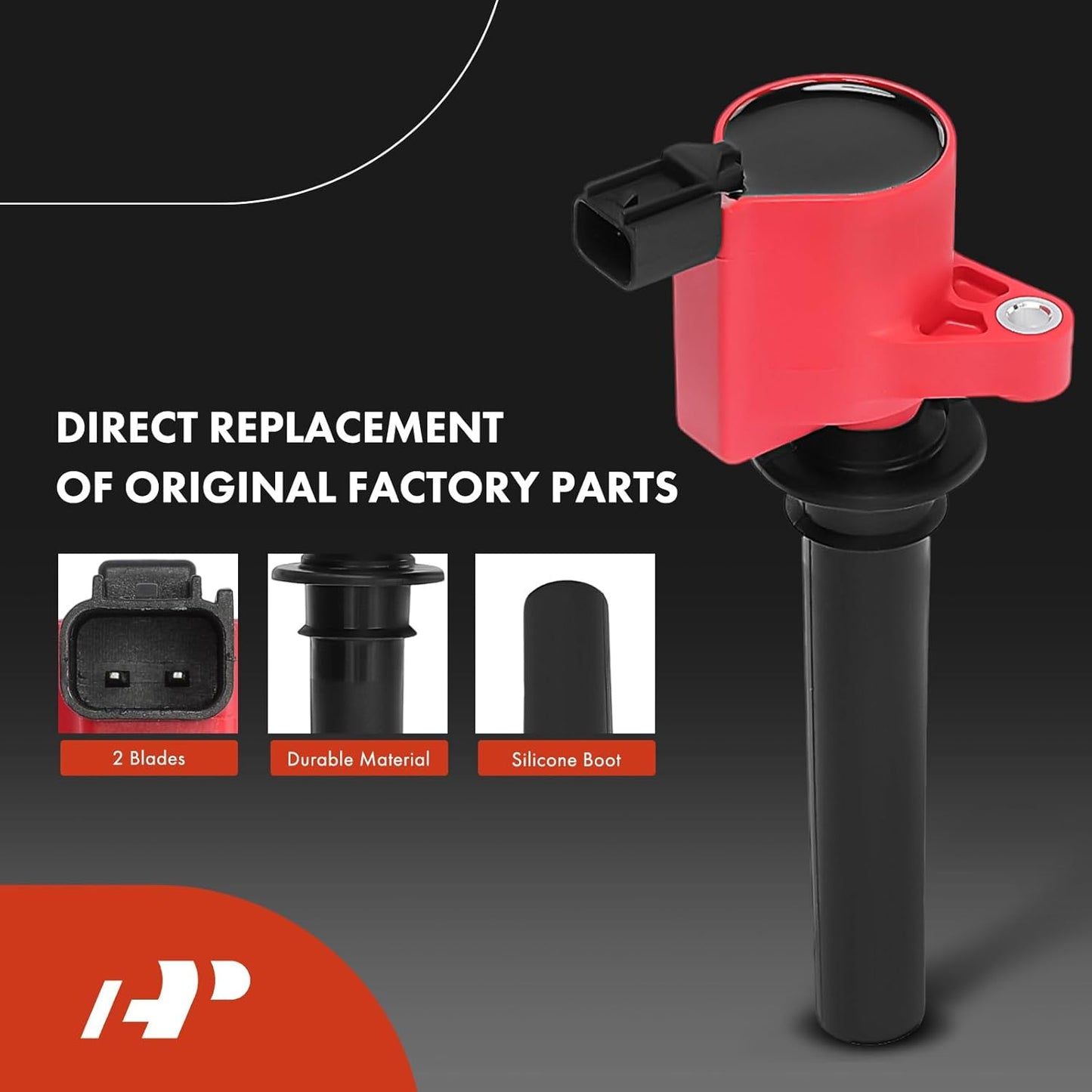 A-Premium (Red) Set of 12 Ignition Coil Pack and Iridium Spark Plugs Compatible with Mazda MPV 2002 2003 2004, 3.0L