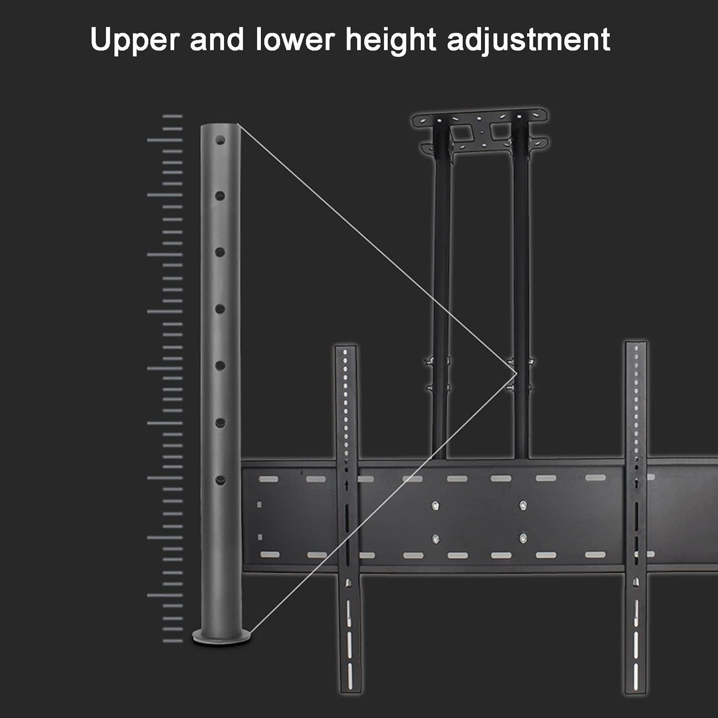 TV Stand Bracket - Ceiling TV Mount Bracket, Adjustable Tilt TV Ceiling Mount Fits 60-100 Inch Flat Sn and Curved TVs, with Loading 100kg/220 Lbs,