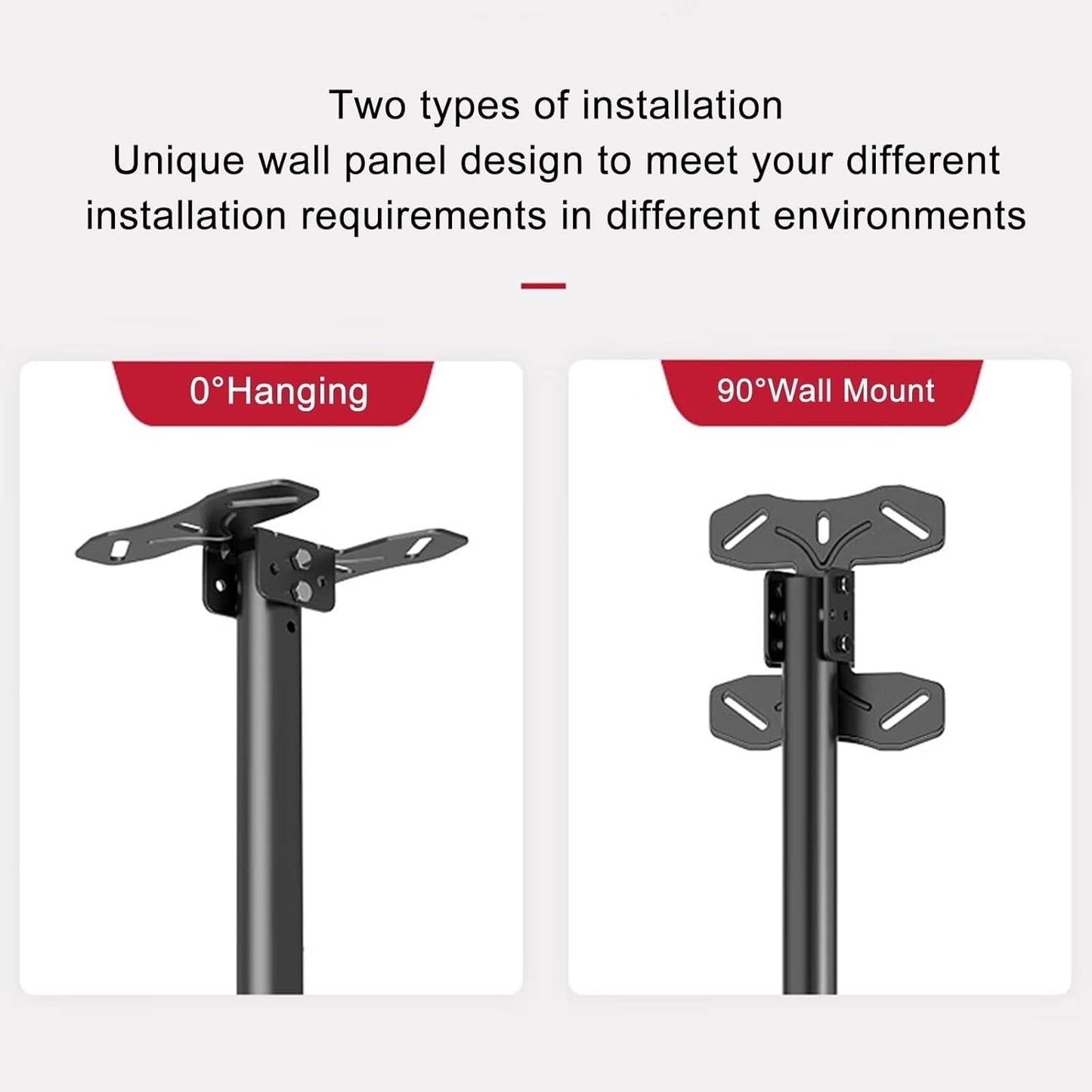 360 Deg Rotation Tilt Swivel TV Mount, Ceiling TV Mount, Fits 26-60 Inch TVs, VESA Max 400x400mm, Load 50Kg/110Lbs(4M)