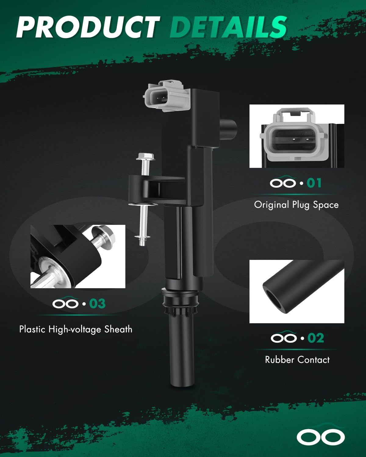 SCITOO 100% New 3pcs Ignition Coil Set Compatible for Dodge/for Jeep/for Ram 2009-2012 Automobiles Fit for OE: UF640 C1652