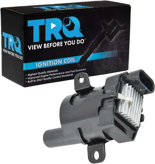 TRQ Round Ignition Coil Truck w/ V8 for Cadillac GMC Buick Chevy Silverado Pickup