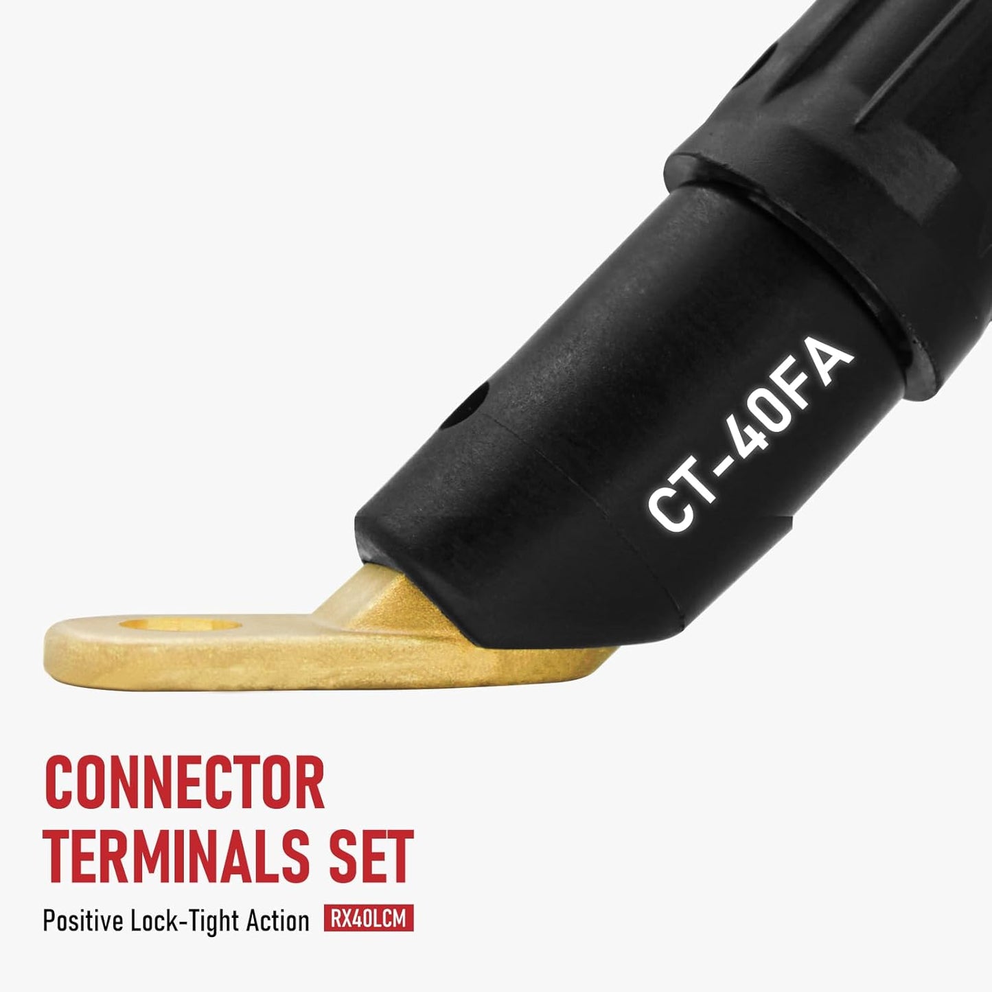 RX WELD 2PCS CT40-FA, 2PCS LC40 Male Cable Connector, for Cable Capacity: 1/0 thru 2/0 (50-70mm²)