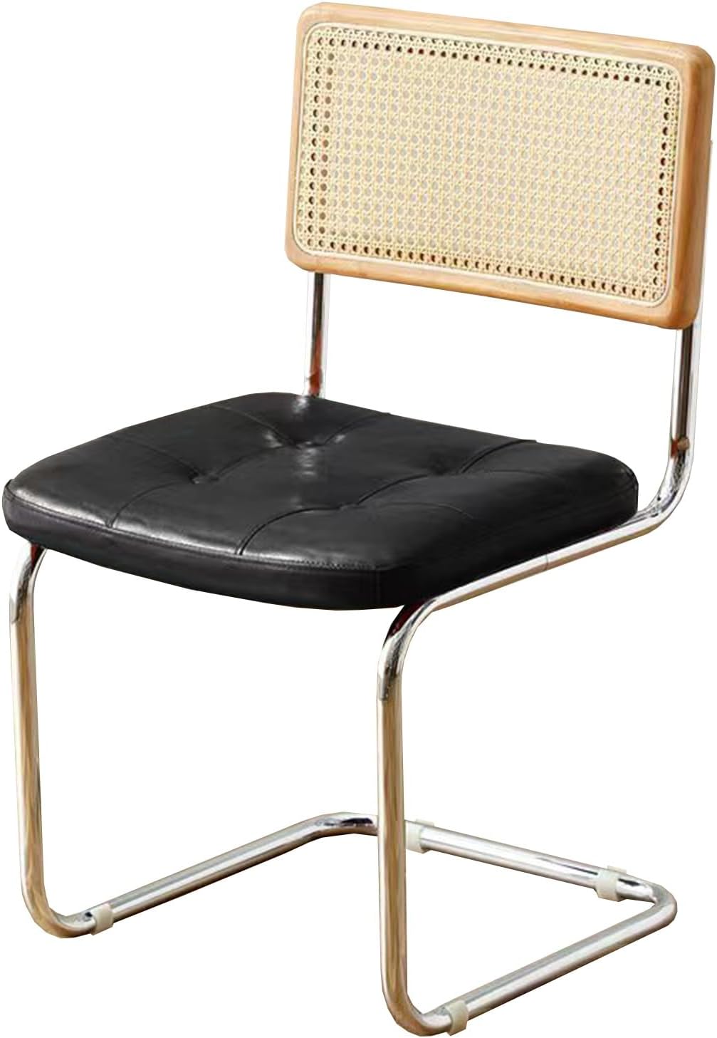 XCHEN Kitchen Table Chairs，Armchair，Living Room Chairs，Small Rattan Cushion Chair for Home use, Cafe, Hotel, homestay, Leisure, Antique Chair(BBlack)