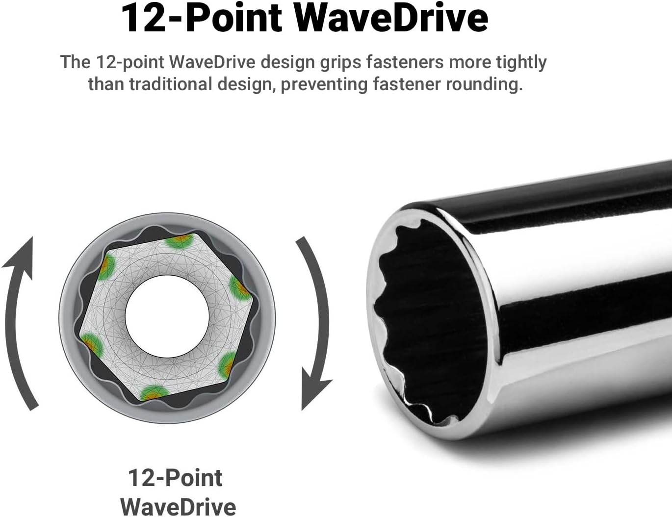 Capri Tools 3/8 in. Drive 12-Point Shallow and Deep Socket Set, SAE, 1/4 to 7/8 in, 22-Piece