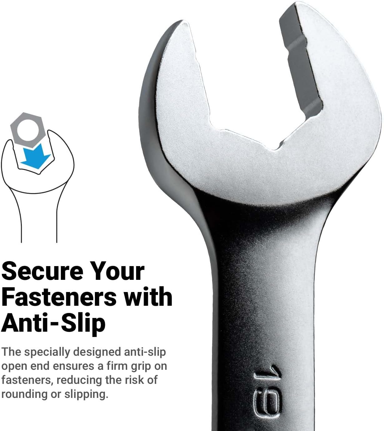 Capri Tools 120-Tooth Ultra-Smooth Reversible Ratcheting Wrenches Set, XL Long Series, 12-Point, 8 to 19 mm, Metric, 12-Piece with Merchanic's Tray