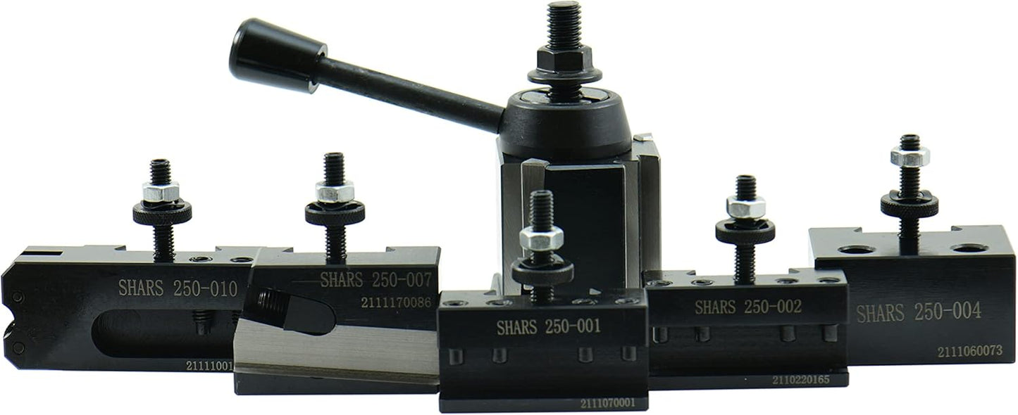 Shars BXA 222 Quick Change Tool Post Wedge Type 6 PCS Set for Lathe 10" - 15" Lathe Swing 202-9475 L