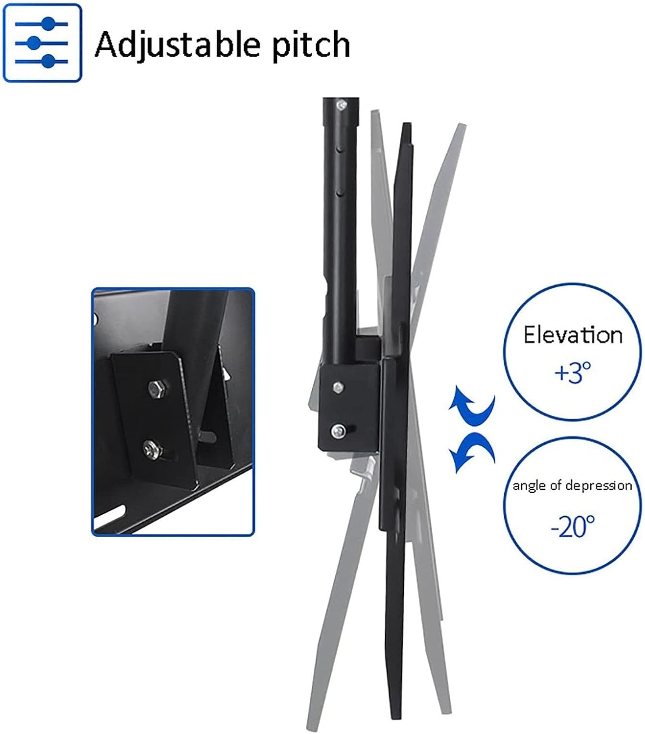 Ceiling TV Mount Stand - Ceiling TV Lift - Adjustable Height Double Pole Single Sn TV Mount,Tilt Ceiling TV Mount Bracket,Fits 60-100 Inch Low Profile TVs,One Color,1,1.6m