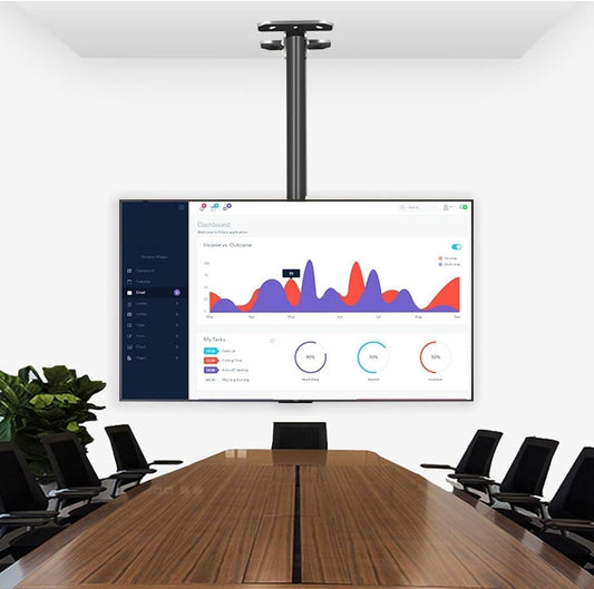 Ceiling & Wall Mount TV Bracket, Adjustable Telescopic TV Stand for 37-85 Inch LCD, 360° Swivel, Max 80kg Load, Steel Construction