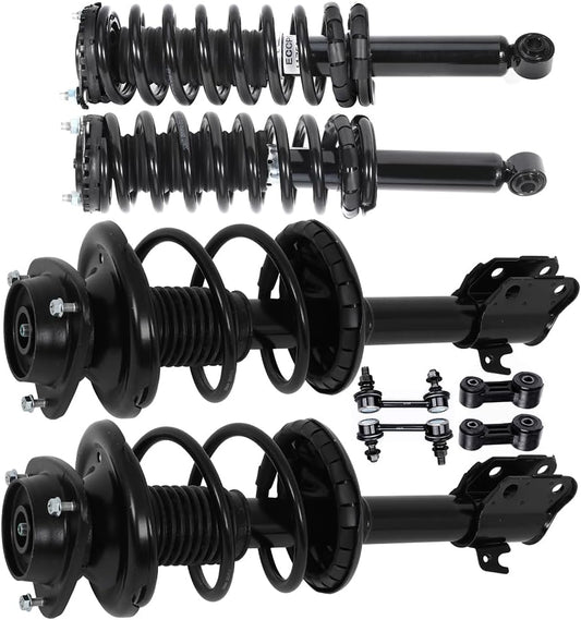 Struts Shock suspension kit for 2000 2001 2002 2003 2004 for Subaru Outback Front and Rear Pair Complete Strut Assembly,Stabilizer Bar Link 8 Pcs, 1345398 172243 172242 K80426 K80693