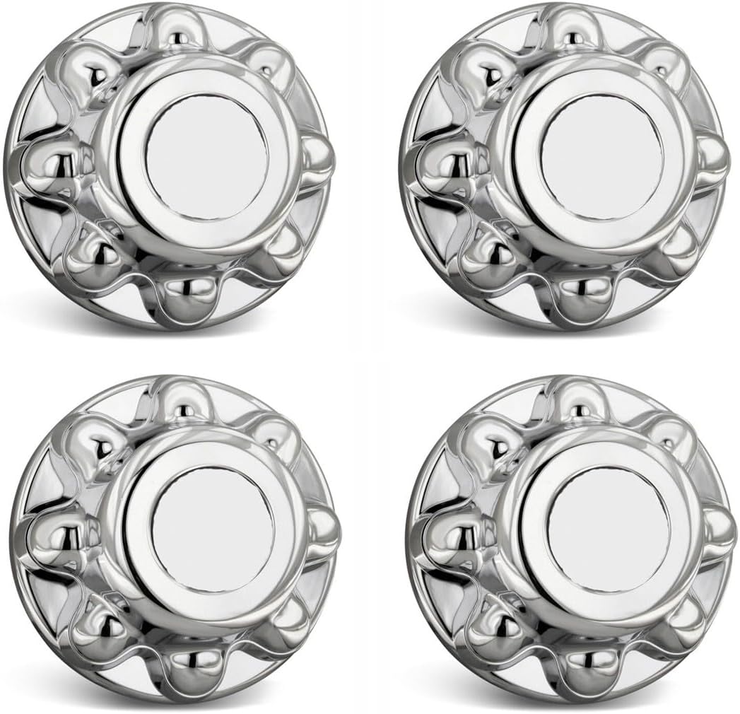 Set of 4 - PHOENIX QT865CHN-x4, FITS HUBS with EIGHT 7/8" LUG NUTS on 6.5" BC, 16" WHEEL ABS CHROME PLATED HUB COVER, HUB CAP for 16" TRAILER WHEEL