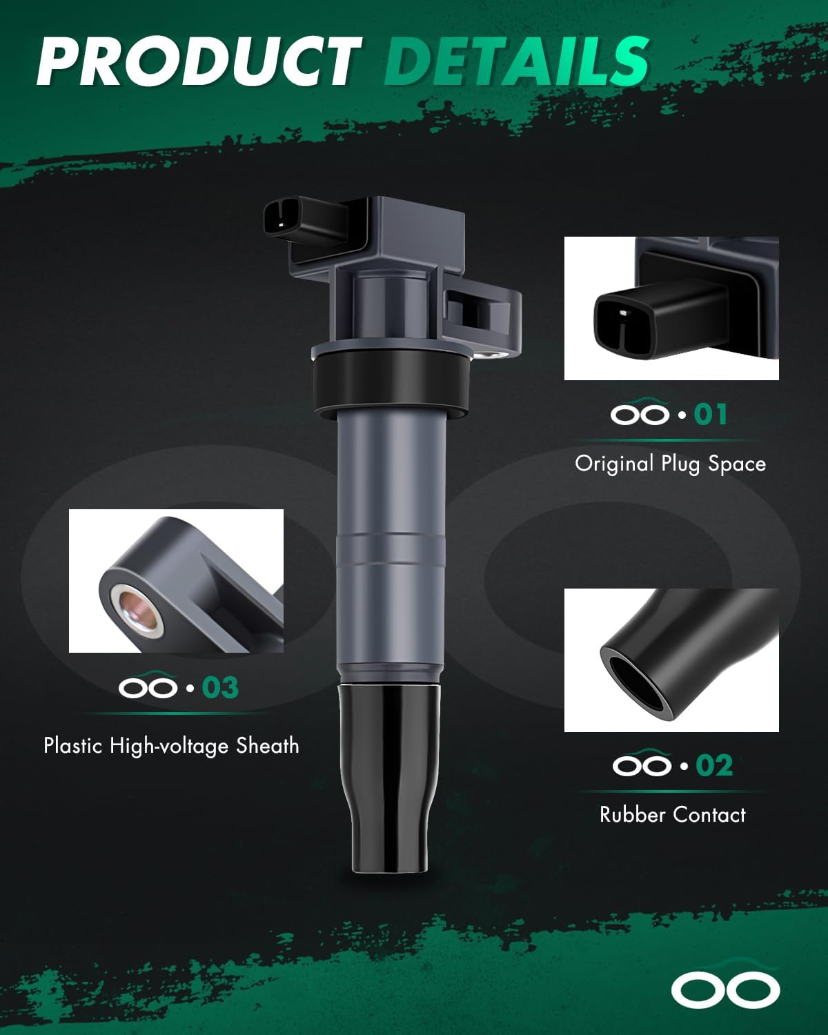 SCITOO Ignition Coil Coils Pack fits for Kia Sorento 3.8L 2007-2009 for Sorento 3.5L 2011-2013 for Sedona 3.8L 2006-2010 for Azera 3.3L 2007-2016 UF546 IC626 52-1842 set of 6