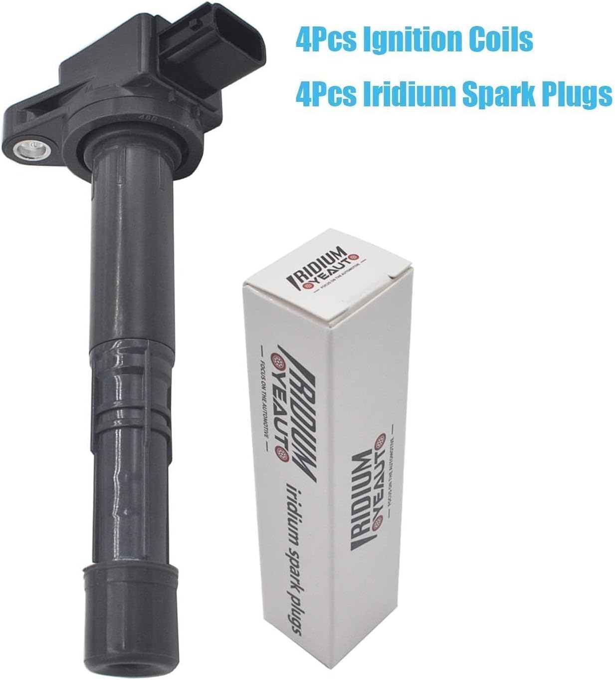UF311 Ignition Coil Pack 30520-PNA-007 and Iridium Spark Plugs 92213 Set of 4PCS Compatible with Honda Accord 2003-2017,Civic 2002-2011 2016-2024,CR-V 2002-2019,Element 2003-2011&Acura 2.0L 2.4L L4