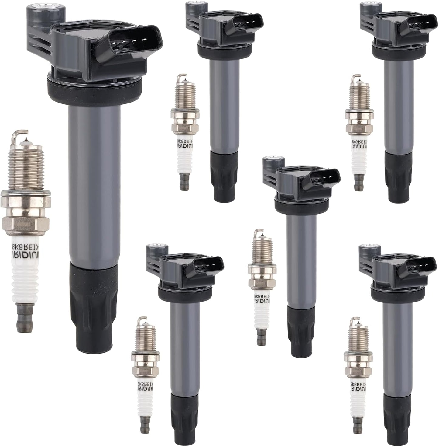 Set of 6 Ignition Coils Pack UF569 and Iridium Spark Plug 90117 compatible with GMC Acadia Canyon Terrain Chevy Caprice Colorado Equinox Malibu Cadillac ATS CTS Buick Pontiac Saturn Suzuki