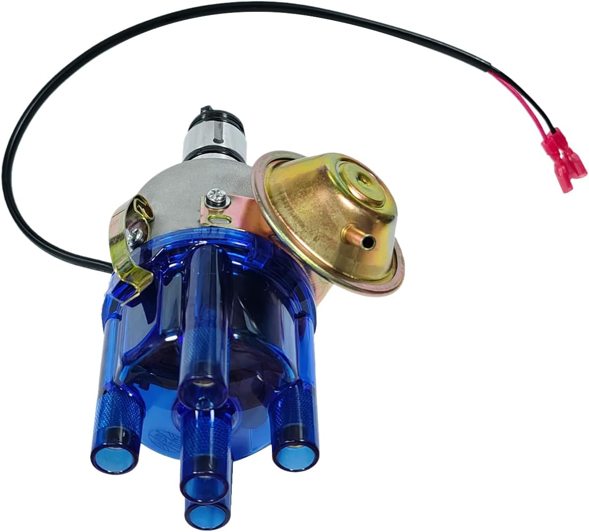 034 Vacuum Advance Electronic Distributor Fits for VW Bug Beetle Campmobile Fastback Karmann Ghia Squareback Transporter 1954-1979,Replace 0231170034 0231170034EL (Blue Plastic Cap)